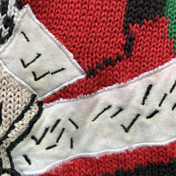 Vintage Saks Fifth Avenue Santa Golf Christmas Sweater Mountains Men's XL - Picture 5 of 9